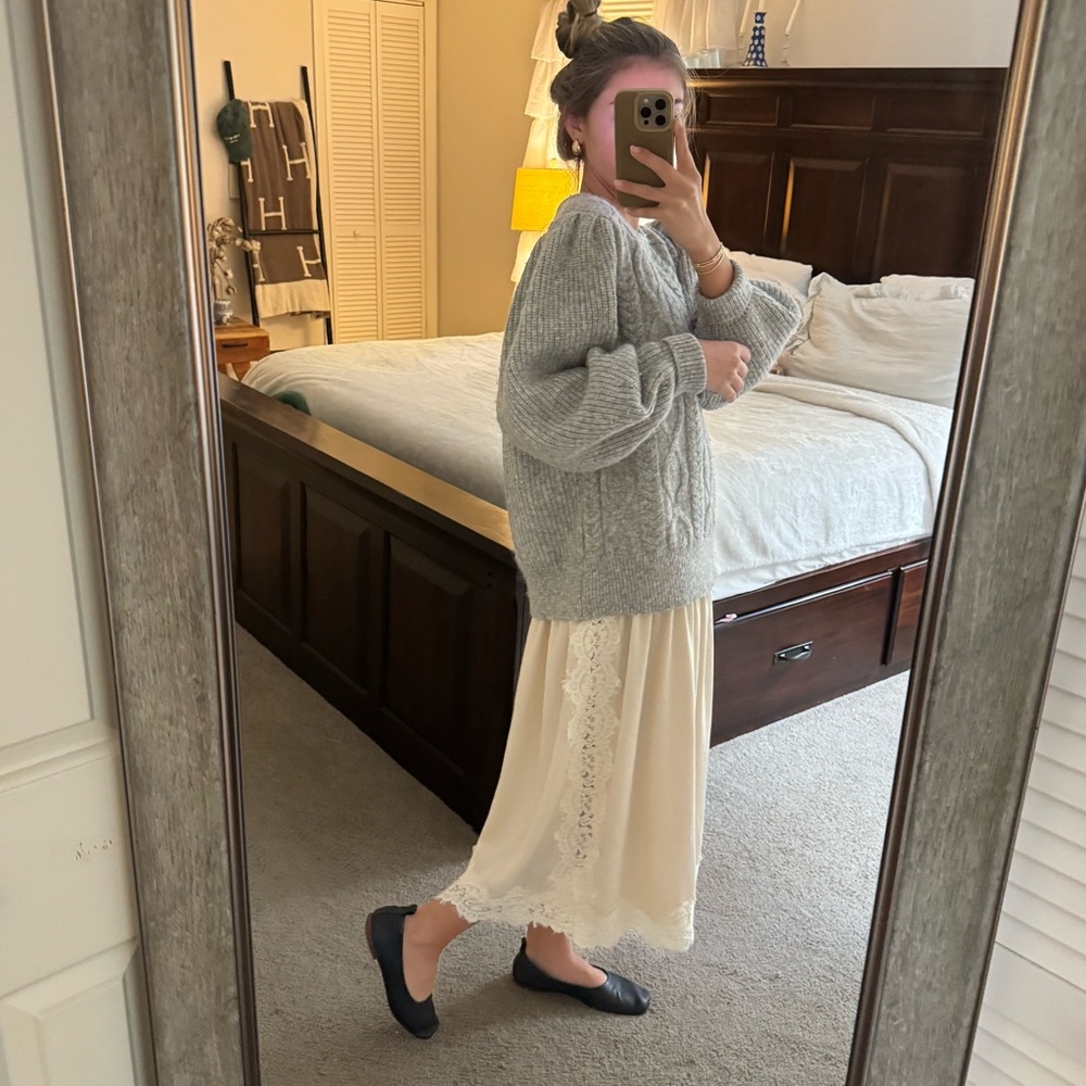 Ivory Lace Camisole Dress - Picture 15 of 16